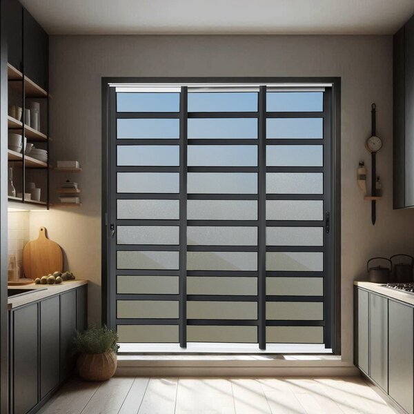 Porta De Correr Com Travessas 3 Folhas Moveis Sequenciais 210