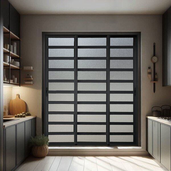 Porta De Correr Com Travessas 3 Folhas Moveis Sequenciais 210