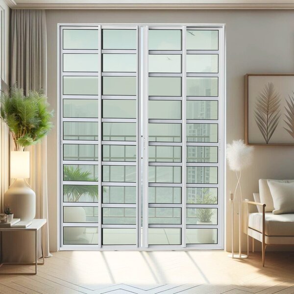 Porta De Correr Com Travessas 4 Folhas Moveis 210 X 240 Elite