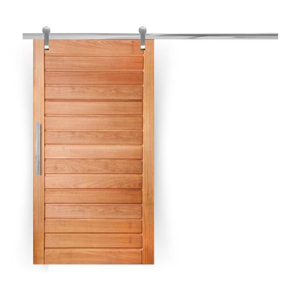 Porta De Correr Completa Ad01 120x210cm Em Madeira Maciça Tau