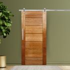 Porta De Correr Completa Bbb 82x210cm Em Madeira Maciça Cedro