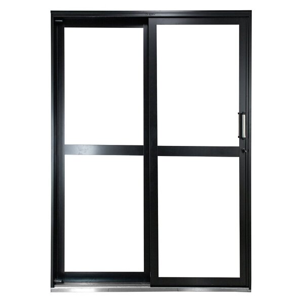 Porta De Correr De Aço 215x160cm Com Vidro Ideal Crv Esquadri