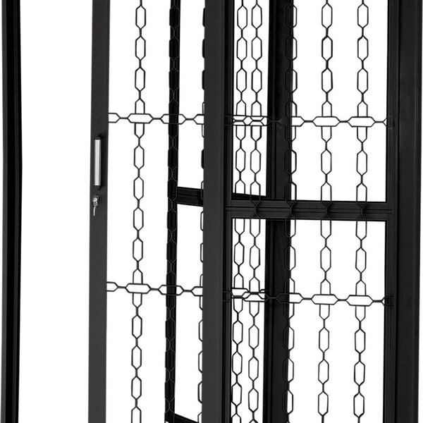 Porta De Correr De Aço 215x160cm Pantografica Grade Elo Ideal