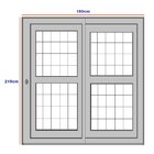 Porta De Correr De Aço 215x160cm Pantografica Grade Quadrada
