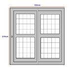 Porta De Correr De Aço 215x160cm Pantografica Grade Quadrada