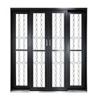 Porta De Correr De Aço 215x200cm Pantografica Grade Elo Ideal