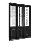 Porta De Correr De Aço Com Postigo 213 X 150 X 17 Cm Preto 3