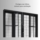 Porta De Correr De Aço Com Postigo 213 X 200 X 13 Cm Preto 4