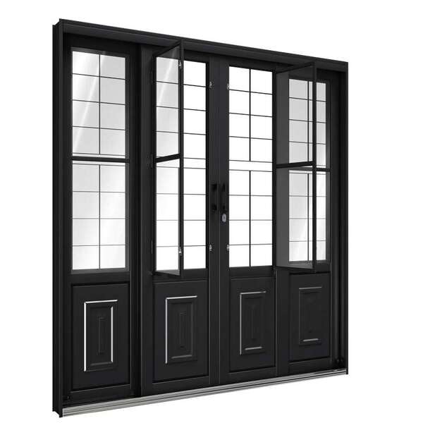 Porta De Correr De Aço Com Postigo 213 X 200 X 13 Cm Preto 4