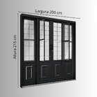 Porta De Correr De Aço Com Postigo 213 X 200 X 13 Cm Preto 4