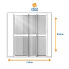 Porta De Correr De Aluminio 210x120cm 3 Folhas Moveis Branco