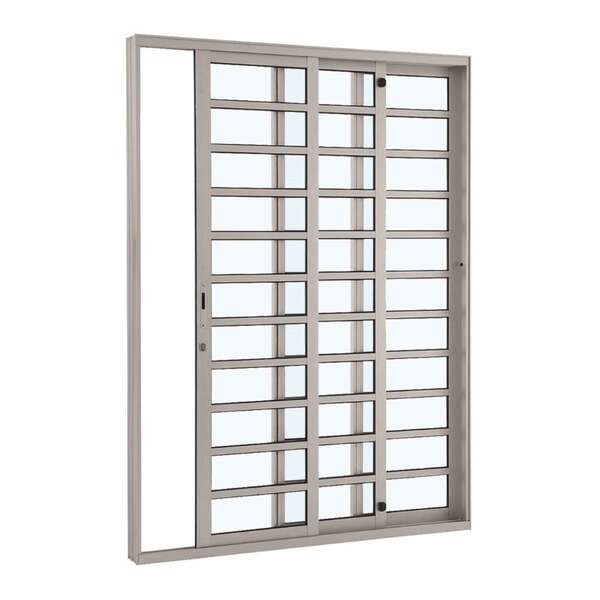 Porta De Correr Divisão Horizontal Alumínio 216 X 160 X 12,5