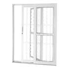 Porta De Correr Em Aço Branco 215x160x14 Cm 2 Folhas Vl Grade