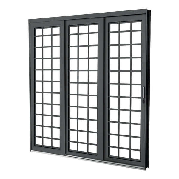 Porta De Correr Em Aço Primer 215x150x14 Cm 3 Folhas Direita