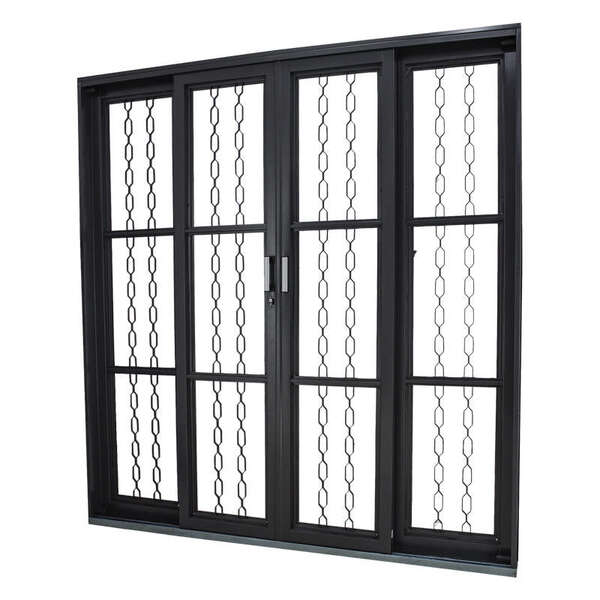 Porta De Correr Em Aço Primer 215x200x12 Cm 4 Folhas Grade El