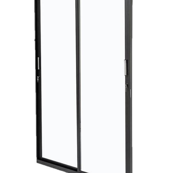 Porta De Correr Em Alumínio 02 Folhas Móveis Vidros Temperado