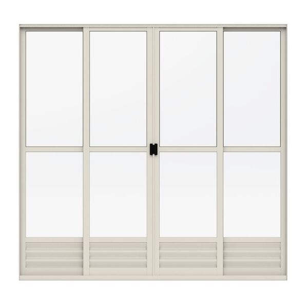 Porta De Correr Em Alumínio Allora 210x200x7,7cm Branco 4 Fol