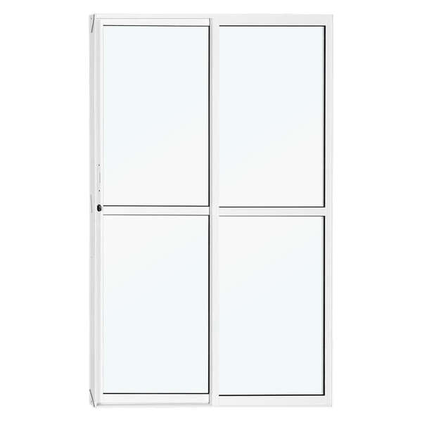 Porta De Correr Em Alumínio Branco 210x160x10 Cm 2 Folhas Esq