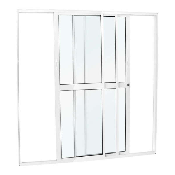 Porta De Correr Em Alumínio Branco 210x200x10 Cm 3 Folhas Móv