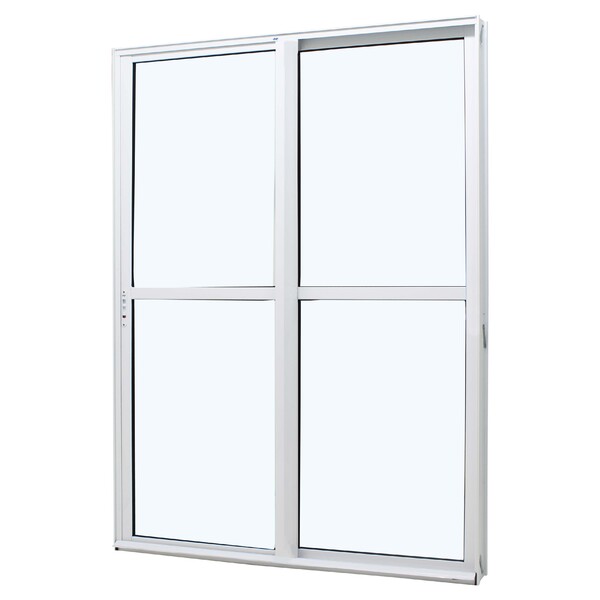 Porta De Correr Em Alumínio Branco Duraline Fix 210x120x8,2cm