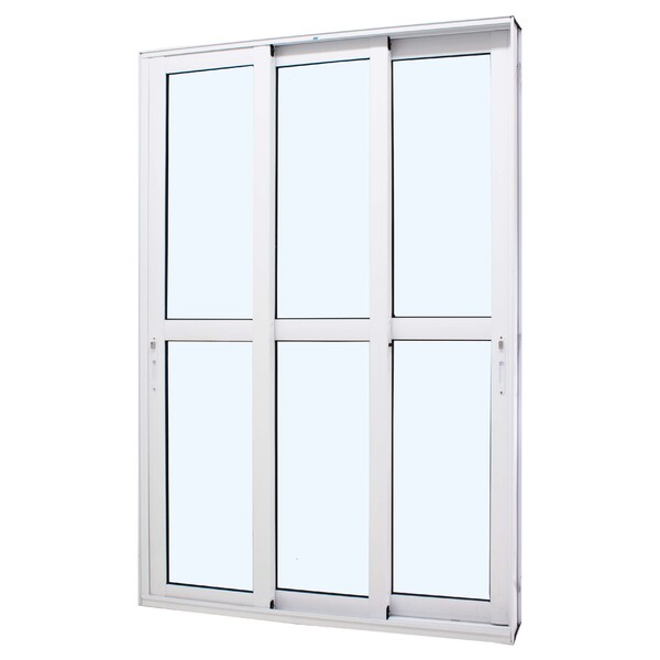 Porta De Correr Em Alumínio Branco Perfecta Max 215x120x13,1c