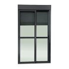 Porta De Correr Em Alumínio Com Persiana Manual 2 Folhas Vidr