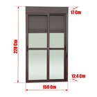 Porta De Correr Em Alumínio Com Persiana Manual 2 Folhas Vidr