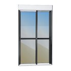 Porta De Correr Em Alumínio Com Persiana Manual 2 Folhas Vidr