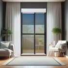 Porta De Correr Em Alumínio Com Persiana Manual 2 Folhas Vidr