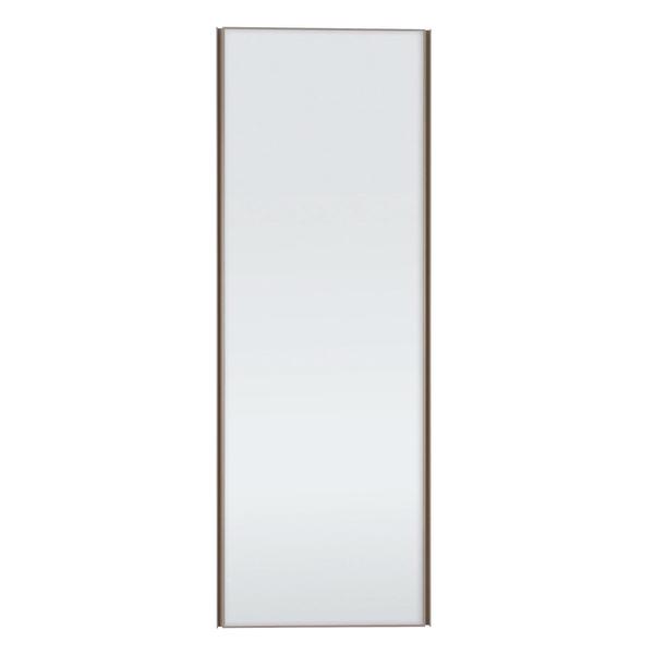 Porta de Correr Espelhada para Closet Legno Crema com Puxador Champagne e Kit de Instalação  222,6x79,7cm Prime Luciane