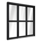 Porta de Correr Esquerdo 3 Folhas Aço Pintado Preto 213x150cm Riobras