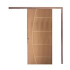 Porta De Correr Frisada Belíssima C/ Kit 210x70 Completa