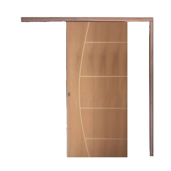 Porta De Correr Frisada Belíssima C/ Kit 210x70 Completa