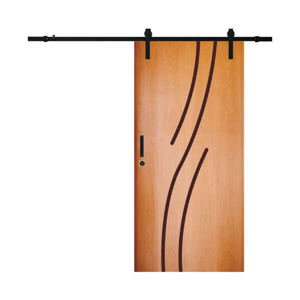 Porta De Correr Frisada Modelo 10 Em Madeira Semi Sólida Hdf