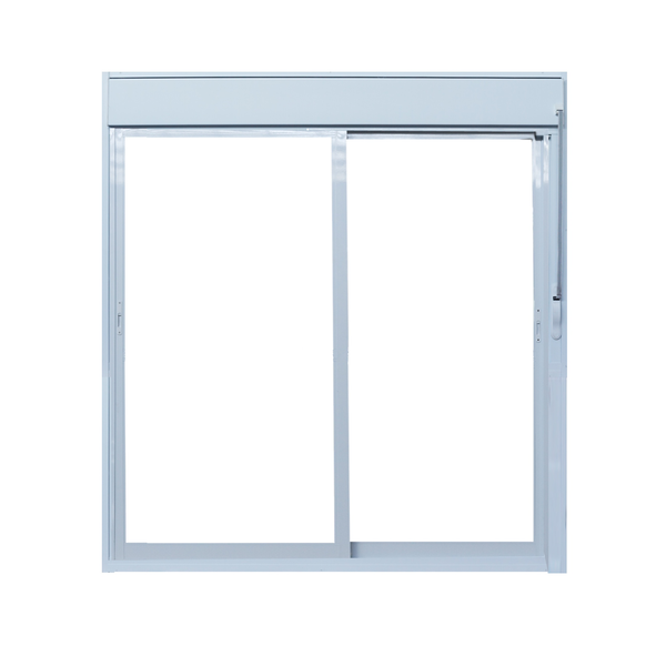 Porta de Correr 2 Folhas Alumínio Pintado Branco com Persiana Integrada Sob Medida Linha 25 OGB Esquadrias