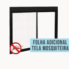 Porta de Correr 2 Folhas Alumínio Pintado Preto com Tela Mosquiteira Sob Medida Linha 25 OGB Esquadrias