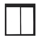 Porta de Correr 2 Folhas Alumínio Pintado Preto com Persiana Integrada Sob Medida Linha 25 OGB Esquadrias