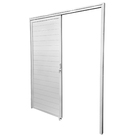 Porta de Correr Lambri 1 Folha Suspensa em Alumínio Pintado Branco com Fechadura 2,10x0,86m Linha Home 3A Alumínio