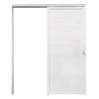 Porta de Correr Lambri 1 Folha Suspensa em Alumínio Pintado Branco com Fechadura 2,10x0,86m Linha Home 3A Alumínio