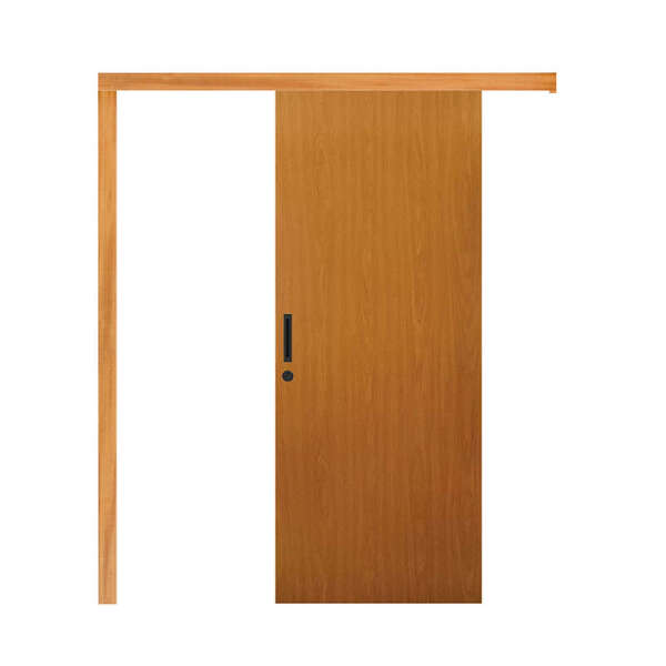 Porta De Correr Lisa Em Madeira Semi Sólida Com Moldura Mapaf