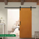 Porta De Correr Lisa Em Madeira Semi Sólida Com Trilho De Alu