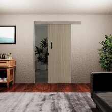 Porta De Correr Madeira 215x90cm Sobrepor Reversível Melamíni