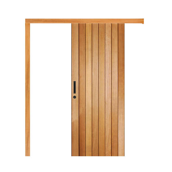 Porta De Correr Mexicana Em Madeira Maciça Tauari Com Moldura