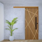 Porta De Correr Padrão Imbuia Agatha Trilho Embutir Puxador T