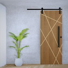 Porta De Correr Padrão Imbuia Agatha Trilho Soft Puxador Barr