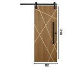 Porta De Correr Padrão Imbuia Agatha Trilho Soft Puxador Barr