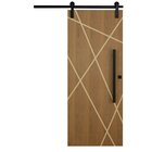 Porta De Correr Padrão Imbuia Agatha Trilho Soft Puxador Barr