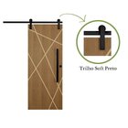 Porta De Correr Padrão Imbuia Agatha Trilho Soft Puxador Barr