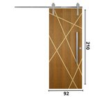 Porta De Correr Padrão Imbuia Agatha Trilho Soft Puxador Barr