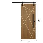 Porta De Correr Padrão Imbuia Agatha Trilho Soft Puxador Barr